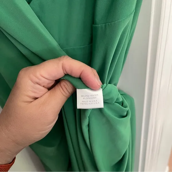 Misa LA Veronika‎ Kelly Green Maxi Dress Wrap Front Stretch Wrinkle Free - Image 3