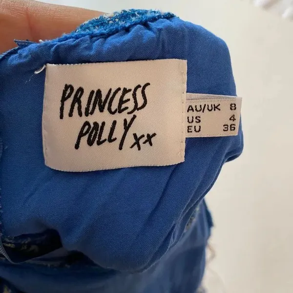 Princess Polly Blue Floral Romper Dress sz : 4 Cottagecore Mini - Image 4