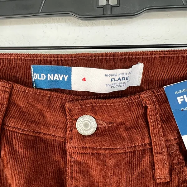 Old Navy Higher High Rise Flare Brown Corduroy Pants Size 4 NWT - Image 5