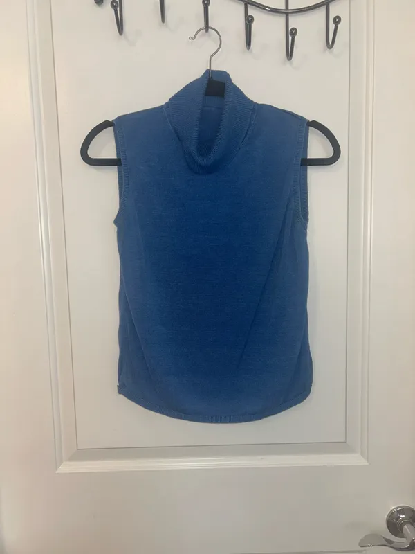 Turtleneck sweater vest Blue Size L - Image 2