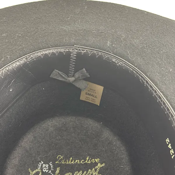 ROCKMOUNT RANCH WEAR Black Felt Wool Silver Concho Edgy Western Cowboy Hat - Image 9