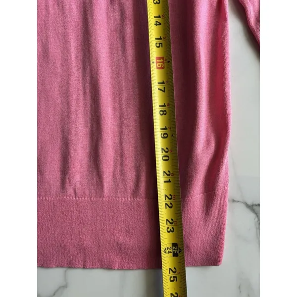 Banana Republic Silk Cashmere Sweater Womens Medium Pink Crew Neck Pullover M - Image 4