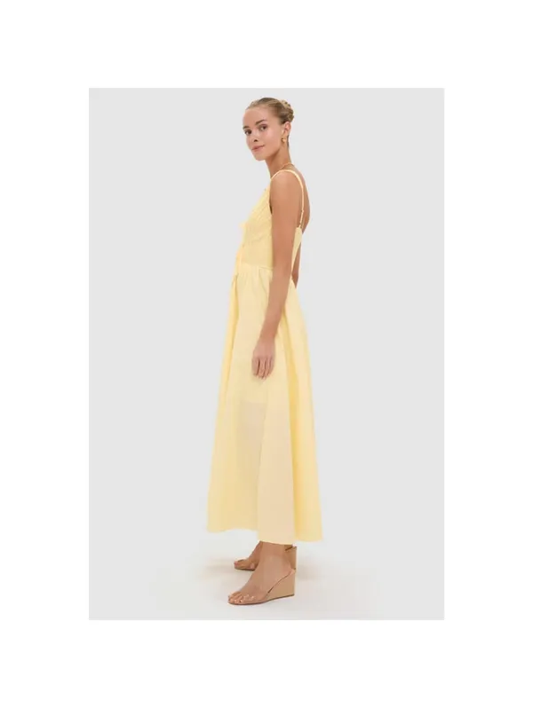 Tuckernuck Moon River Light Yellow V-Neck Maxi Dress Size M cottagecore spring - Image 3