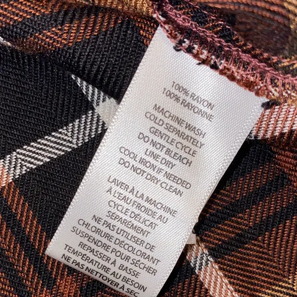 NWT!!Beach Lunch Lounge Madison Plaid Button Down Shirt Size Small 100% Rayon - Image 13