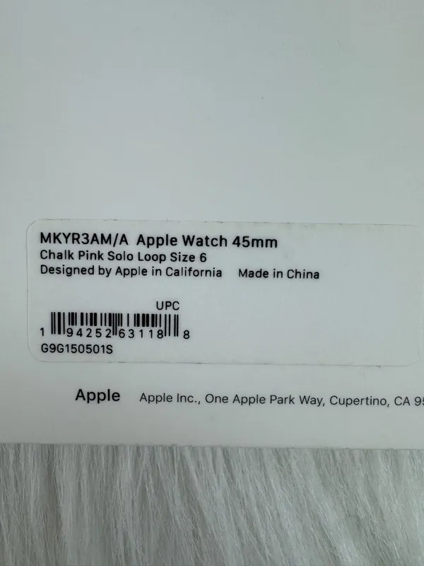 Used Apple Watch Chalk Pink Solo Loop Silicon Fitted Band Size 6 (45mm) - Image 8