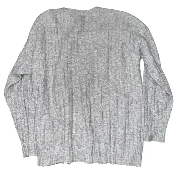 NUUDS Women’s Size L Heather Gray Cozy Knit Oversized Cable Knit Sweater - Image 3