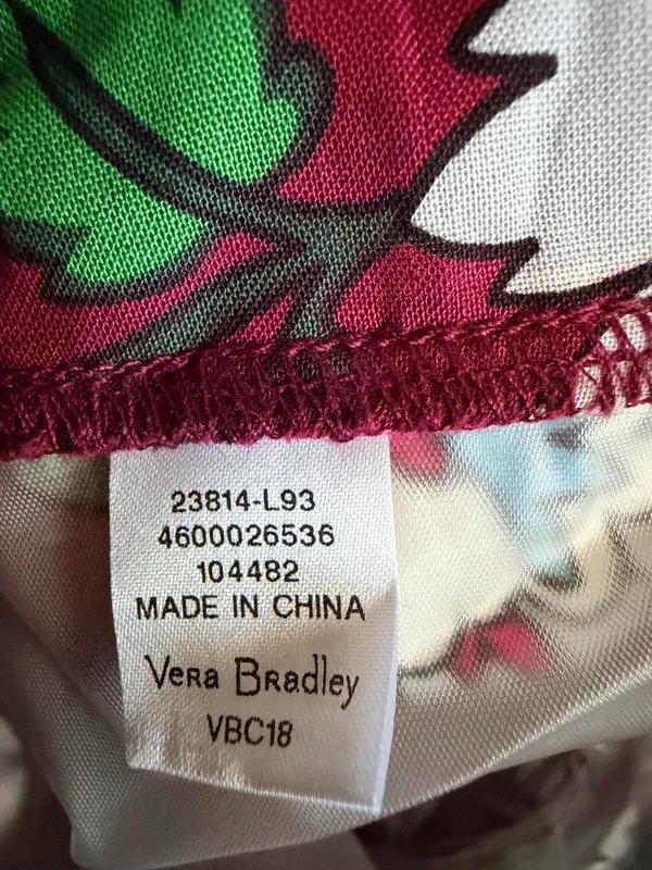 NWOT Vera Bradley Burgundy Floral Drawstring Pouch - Image 4