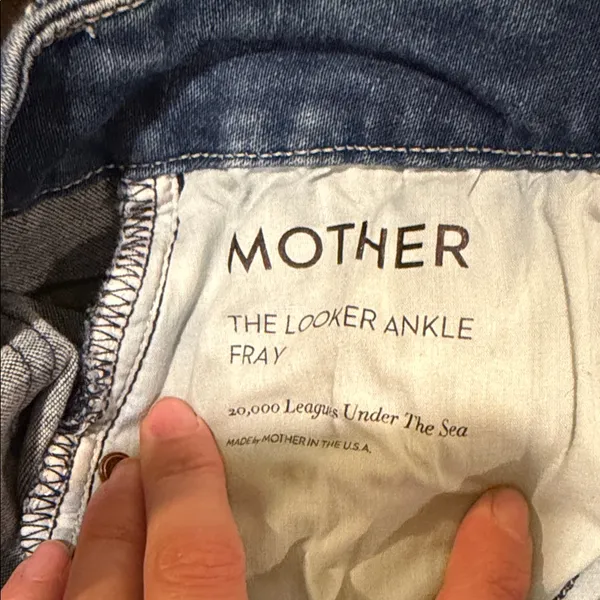 Women’s Mother The Looker Ankle Fray Jeans Wash 20,000 Leagues Under The Sea - Image 9
