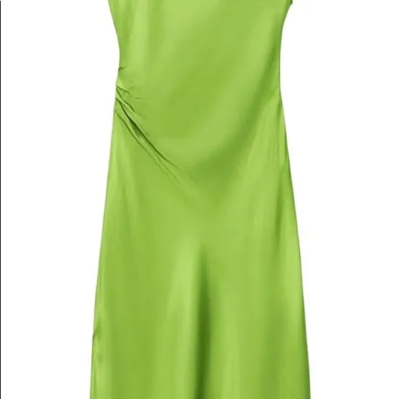 ZARA Slip Dress Lime Green Viral - Image 7