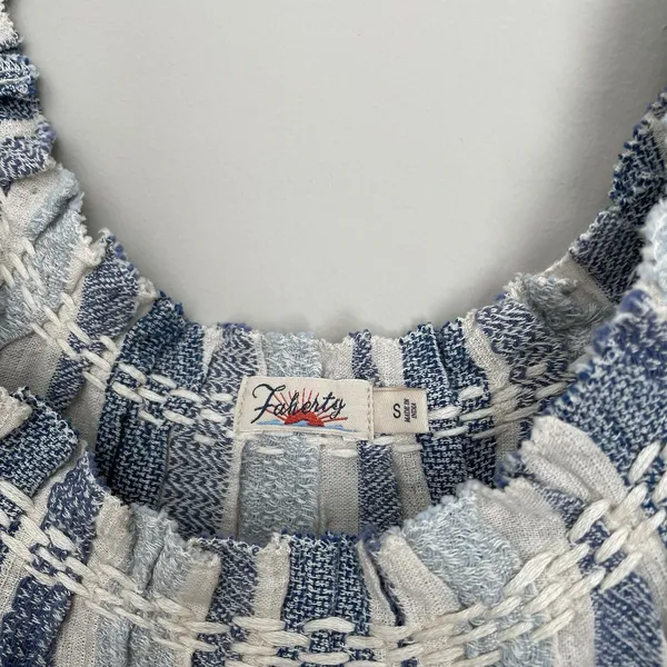 Faherty Size S Striped Annabelle Organic Cotton Blend Top Short Sleeve - Image 2