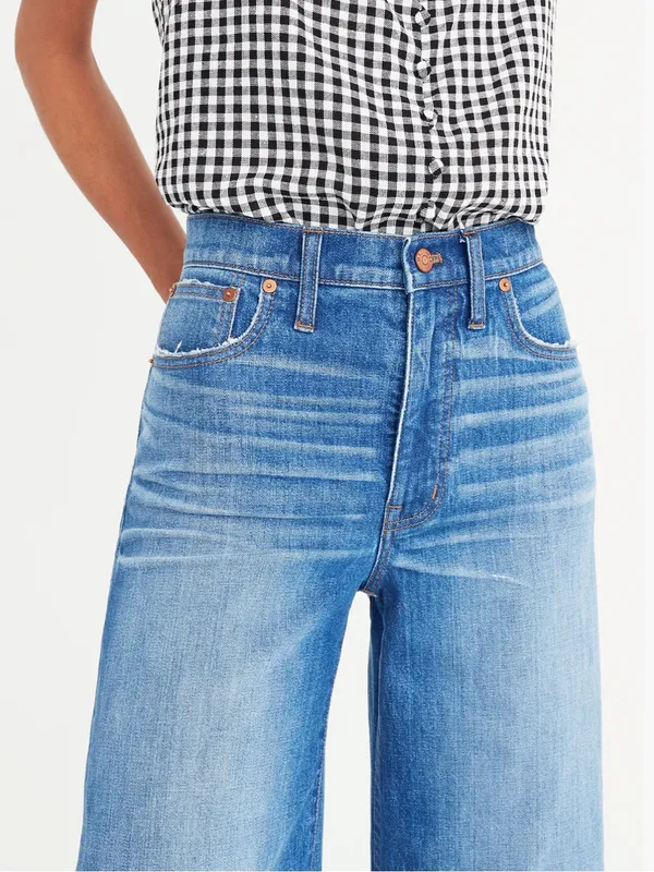 Madewell Wide-Leg High-Waist Crop Jeans in Finney Wash W2550 Sz 28 - Image 4
