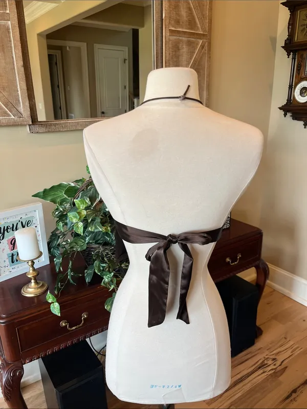 Satiny Halter Crop Top in Chocolate Brown - Image 5