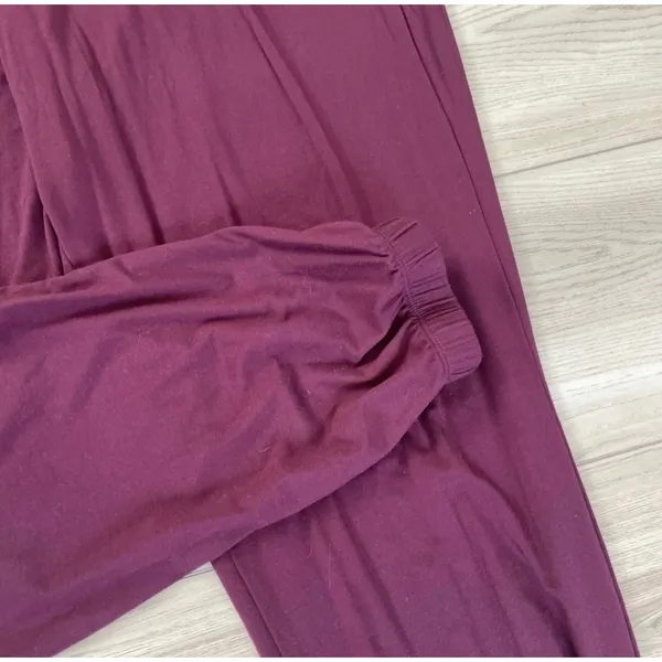 Lively Jumpsuit Pajamas‎ Sleepwear Burgundy Long Sleeve Drawstring Pockets L - Image 5