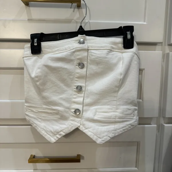 Western white denim top - Image 3