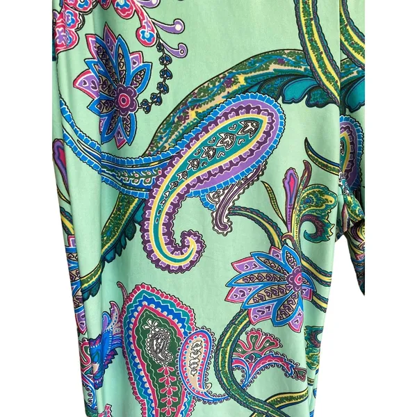 Spense colorful paisley comfort flowy pull on pants lounge boho festival Sz L - Image 7