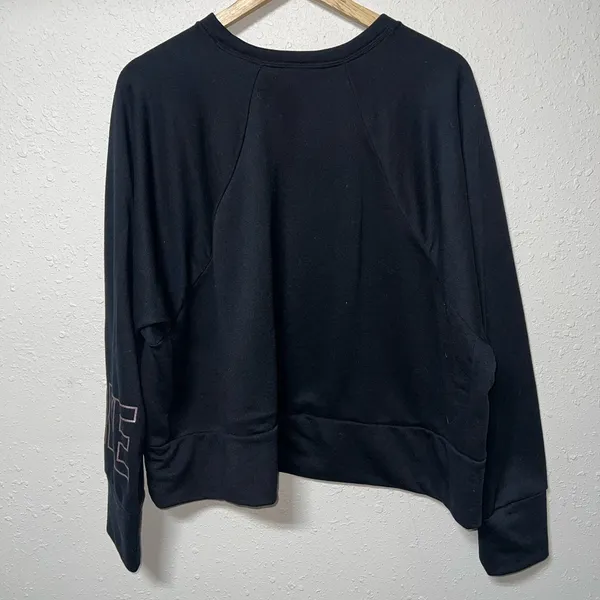 Nike Black Boxy Sweatshirt with Gray Sleeve Detail‎ - Image 2