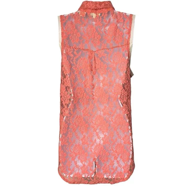 Y2K Miss Me Boho‎ Rhinestone Lace Button up Blouse Cottagecore Rodeo Country L - Image 6