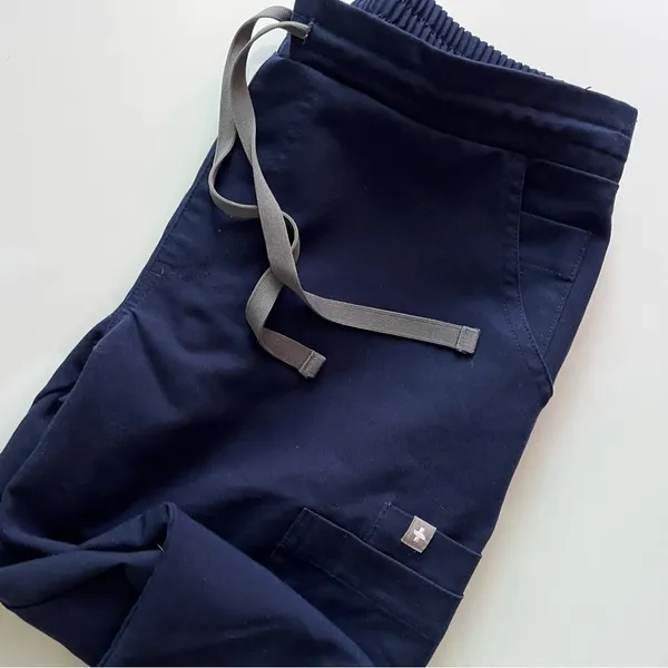 • Navy Blue High Waisted Yola Skinny Scrub Pants - Image 7