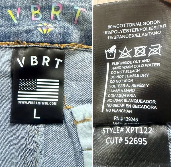 Vibrant M.I.U. Metallic Wide leg Cargo Denim Pants - NWT - Womens Size L 32”W - Image 10