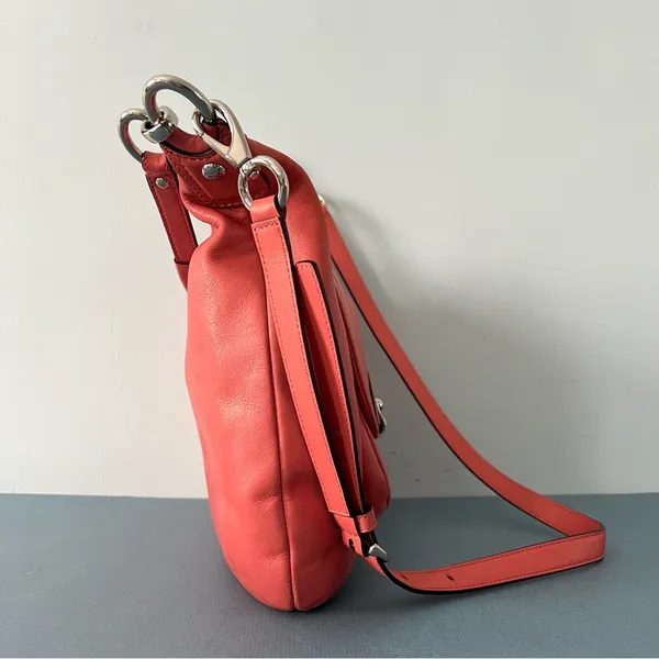 Coach Kirstin Coral Salmon Pink Leather Hobo Shoulder Bag‎ - Image 4
