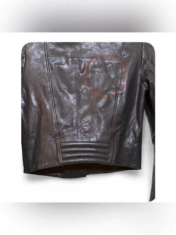 H&M The New Icons Women’s Long Sleeve Black Leather Biker Jacket Size 4 - Image 14