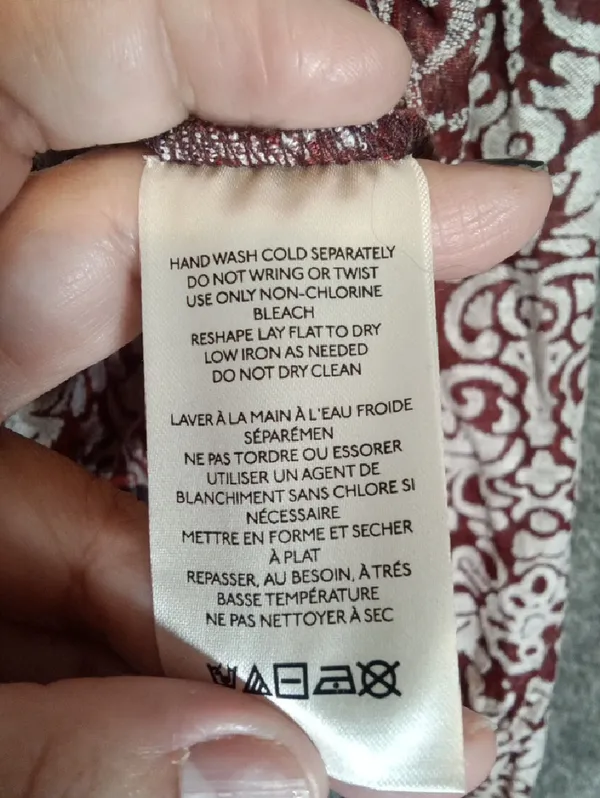 Anthropologie Jacquard Peasant Blouse Burgundy Sheer Ballon Sleeves Boho - Image 7