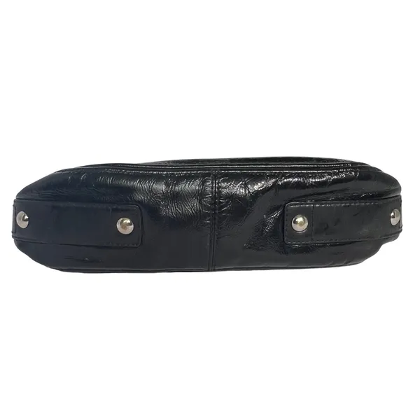 Coach Zoe Hobo Bag Womens Large Black Crinkled Patent Leather F15478‎ - Image 4