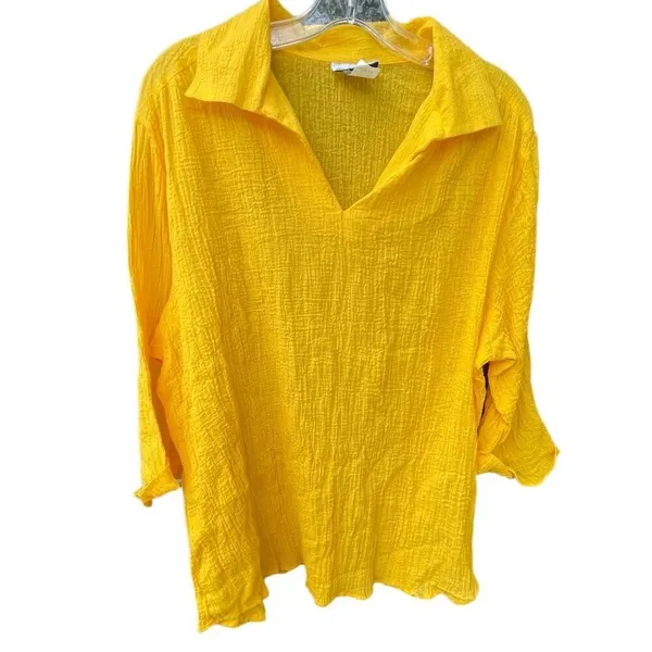 Vintage “C Cats” size L gauze crinkly top. - Image 2