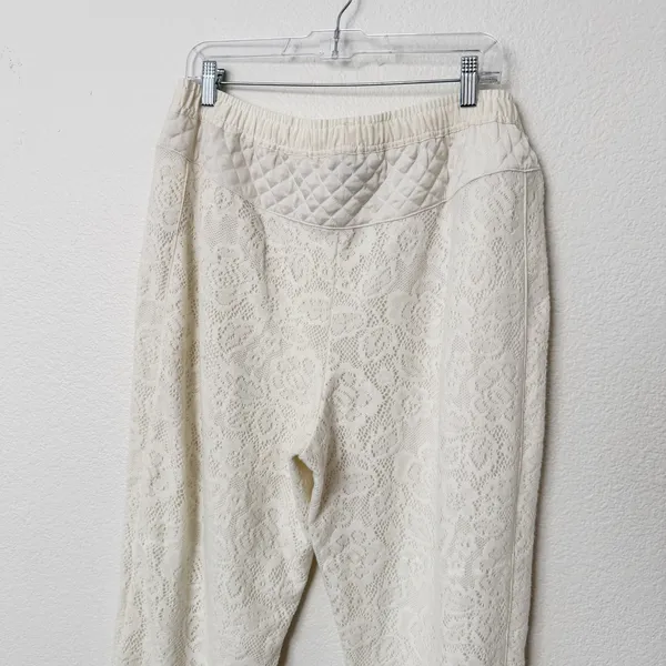 [Anthropologie] Saturday Sunday Cream Quilted Lace Jogger Pants NWT Sz Medium M - Image 5