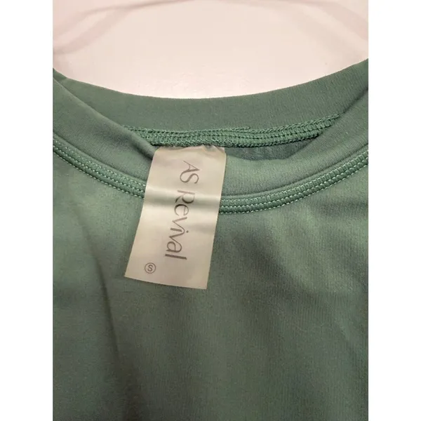 A.S. Revival Green Open Back Cropped Workout Top S - Image 4