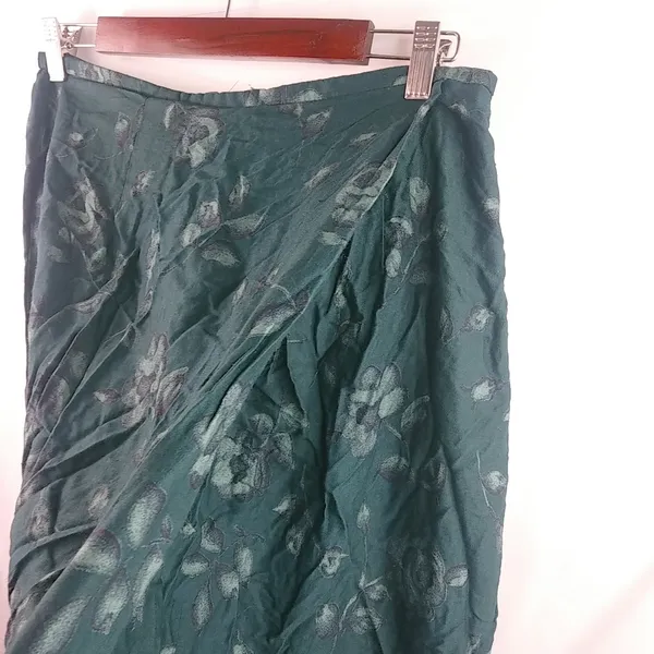 Norton McNaughton 14 Forest Green Floral Victorian Tapestry Skirt Plus - Image 12
