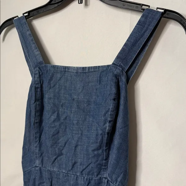 New York & Company maxi dress Jean ties in back half way down Medium - Image 2