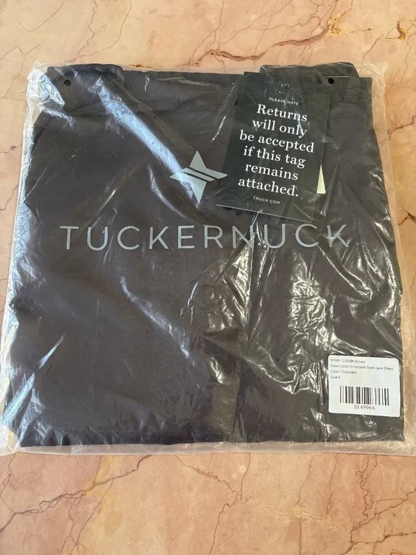 Tuckernuck Satin Lara mini shift dress in Chocolate Brown 6 New Womens - Image 4