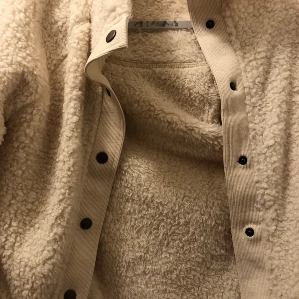 Sherpa Fleece Jacket Warm Long Sleeve Button Down Fuzzy Faux Wool with Pockets S - Image 9