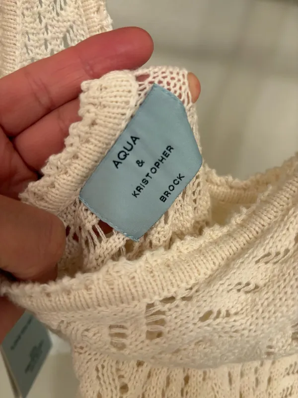 Aqua & Kristopher Brock Bohemian Cotton Crochet Dress - Image 7