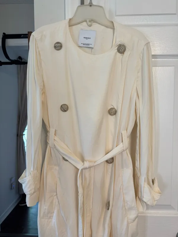 NWOT Mango Double Breasted Belted Trench Jacket - Image 3