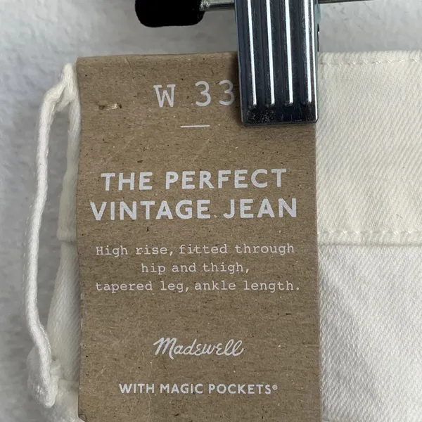 NWT Madewell The Perfect‎ Vintage Jeans in Tile White ND501 - Image 11