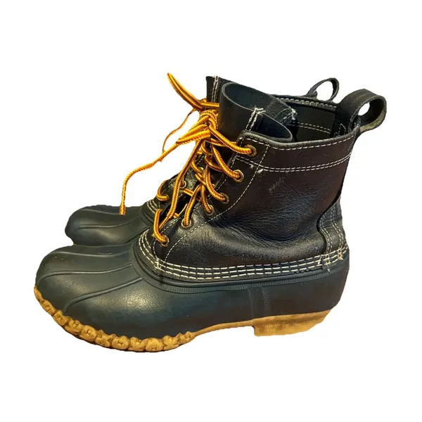 LL Bean Leather Duck Boots Blue Women’s Size 8 M Made in Maine USA - Image 3