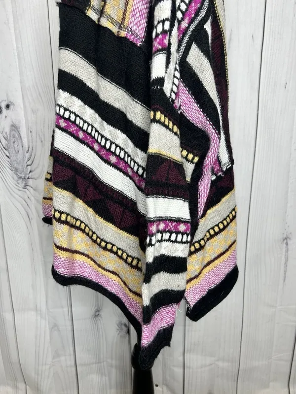 Easel Mix Print Striped Wool Blend Slouchy Sweater Crew Neck Boho Sz M - Image 7