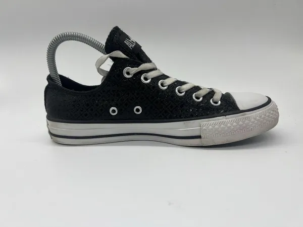 Converse Chuck Taylor All Star Shoes Womens Size 8 Black Glitter Sneakers - Image 5