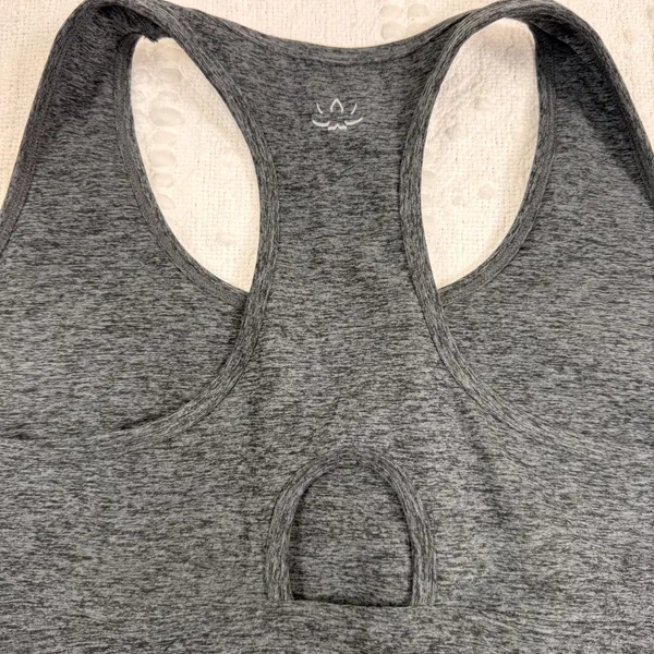 Beyond Yoga Womens 2X Space Dye Racerback Sports Bra Charcoal Gray Keyhole Back - Image 4