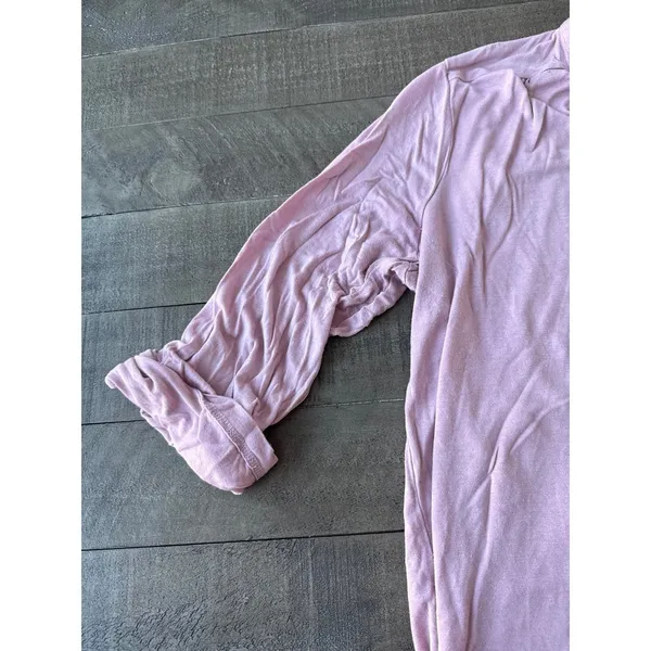 Loft‎ Women's Purple 1/4 Sleeve V Neck 3 button Top Size XL - Image 5