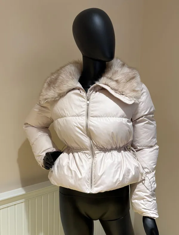 Winter Jacket Short Jacket Coat Trench Overcoat Parka Puffer Fur Collar Bomber - Image 2