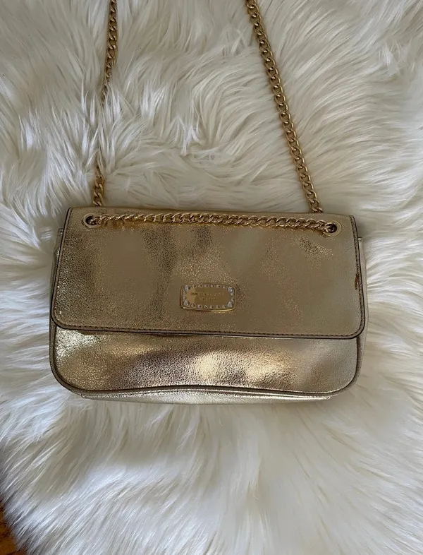 Michael Kors Crossbody Bag Pewter with Chain Strap - Image 4