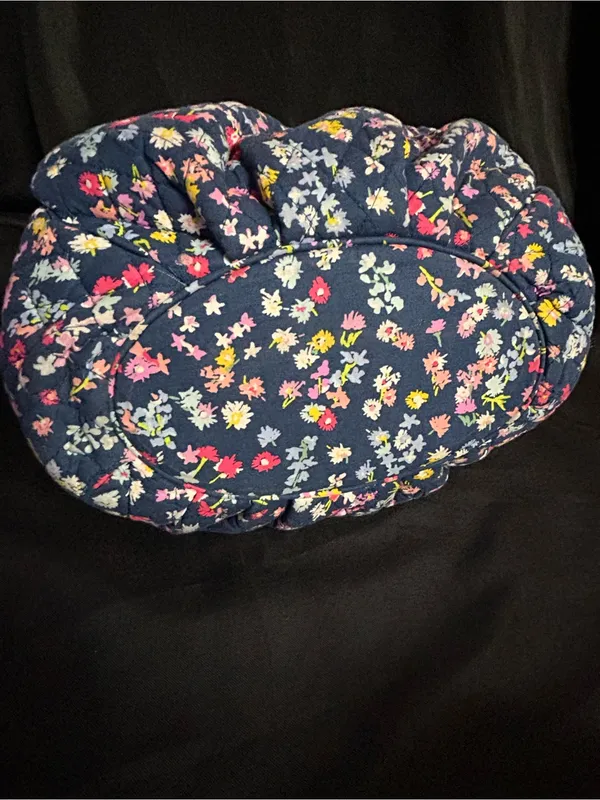 Vera Bradley Floral Quilted Navy Tote Bag Women's Shoulder Bag - Image 8