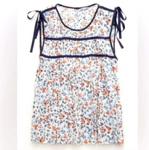 Aerie floral swing tie shoulder blouse size small - Image 8