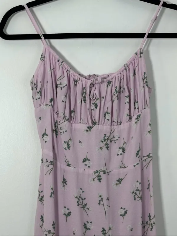 Aritzia Sunday Best Delilah Mini Dress Lilac Bloom Floral Pink Size Small - Image 3