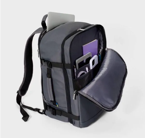 Open story travel backpack Gray - Image 2