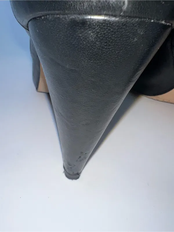 Vince Camuto Ruched Peeptoe Bootie w/Silver Metal Accent Working Zipper-Size 9.5 - Image 15
