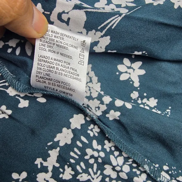 Patrons of Peace‎ Teal Paisley Faux Wrap Maxi Dress Short Sleeve Small J2083F58 - Image 6